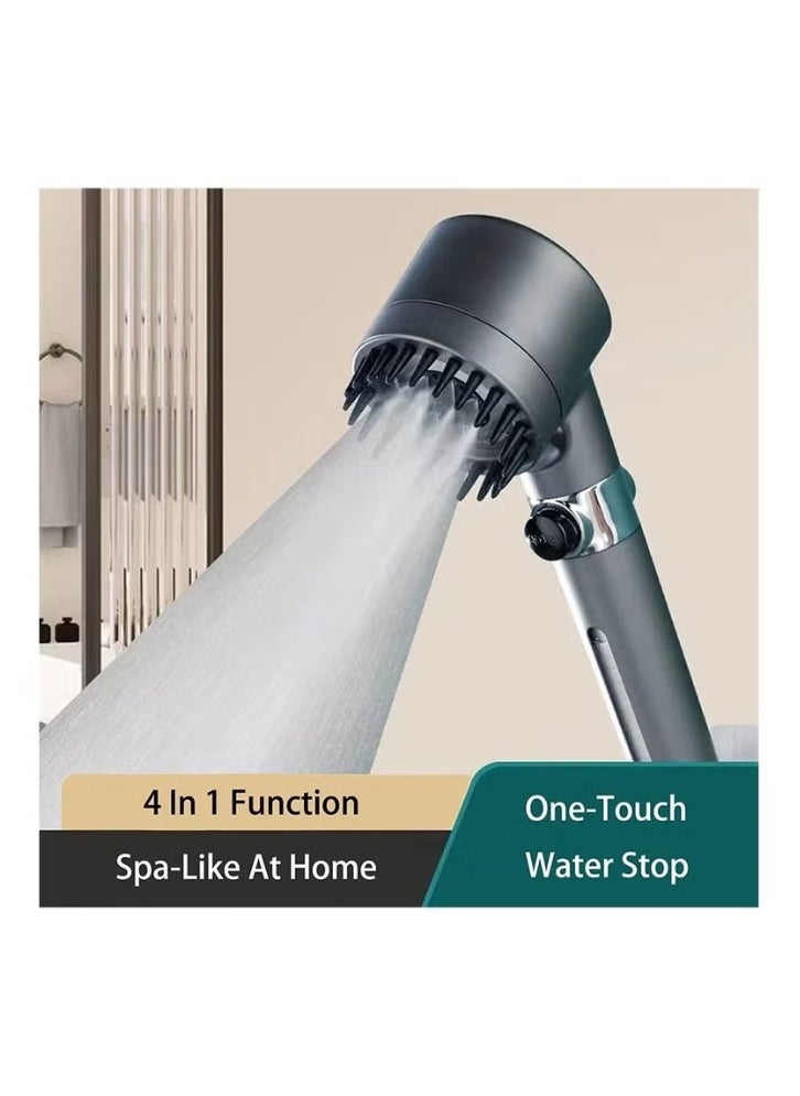 Handheld Filtered Massage Shower Head with Bracket, Enjoy High Pressure, Impurity Removal, Hair Fall Prevention, and 3 Soothing Spray Modes.