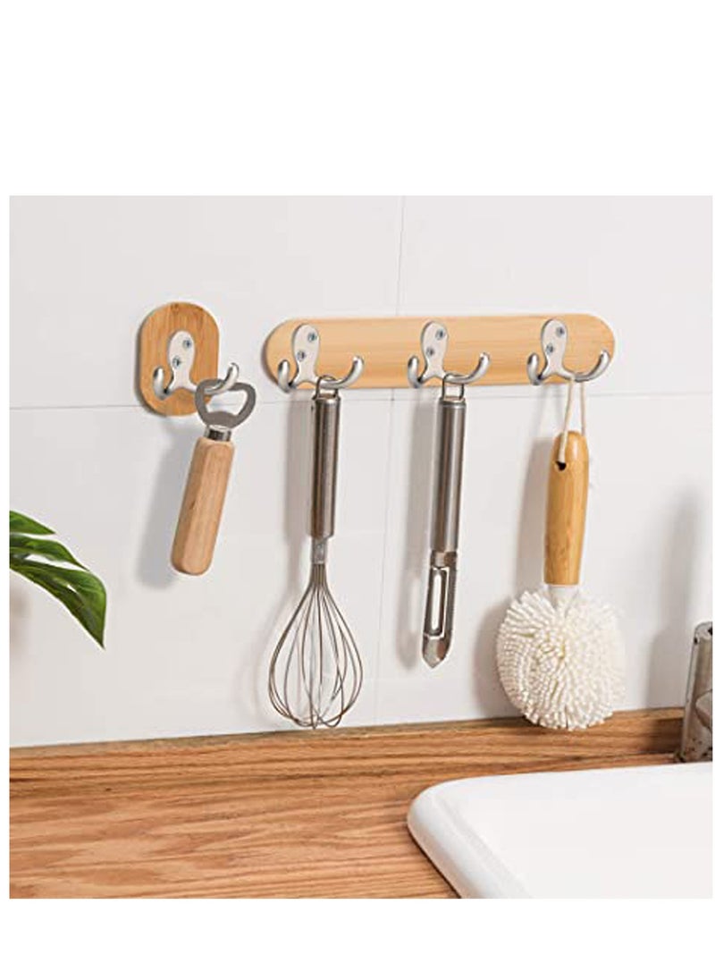 10 Pcs Double Prong Coat Hooks Hardware, Silvery Towel Hooks Wall Mounted with 20 Screws, Metal Hooks for Hanging Coats, Towel, Hat, Key, Bag