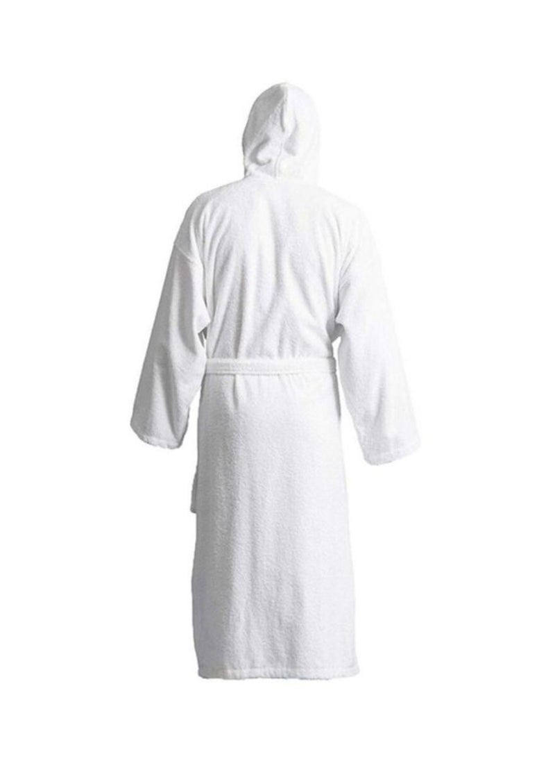 Hooded Terry Cotton Bathrobe White