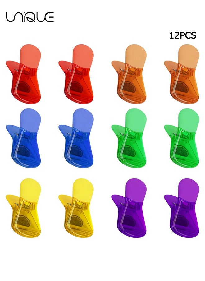 Magnetic Clips 12 Pack Colorful Fridge Magnet for Refrigerator, Whiteboard, Photo Display, Home, Office, School-6 Colors