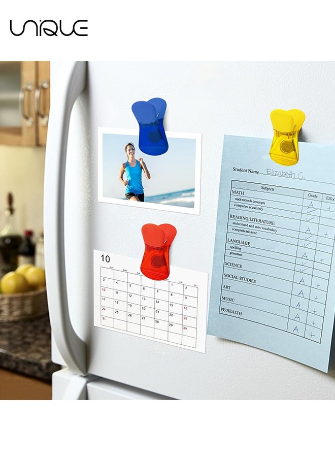 Magnetic Clips 12 Pack Colorful Fridge Magnet for Refrigerator, Whiteboard, Photo Display, Home, Office, School-6 Colors