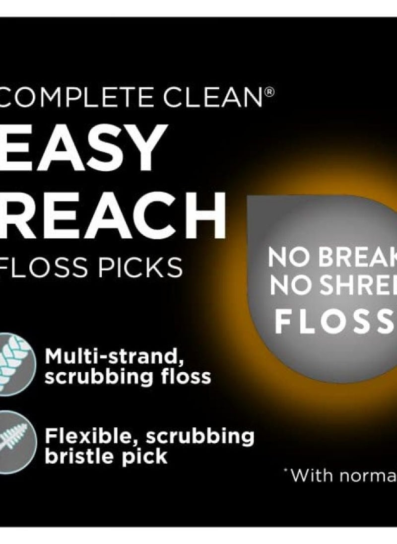 DenTek Complete Clean Easy Reach Floss Picks, Advanced Fluoride Coating, Mouthwash Blast Flavor, 75 ct. (Pack of 6)