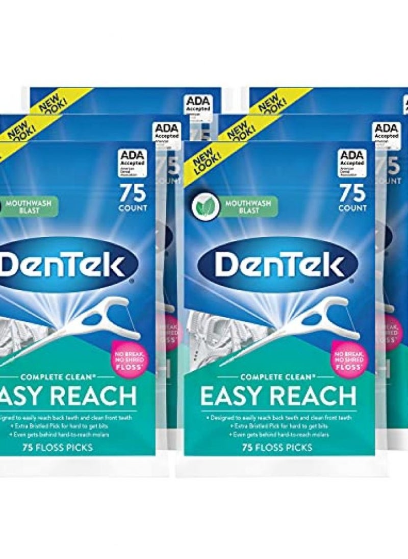 DenTek Comfort Clean Sensitive Gums Floss Picks, 75 Count (pack of 6)