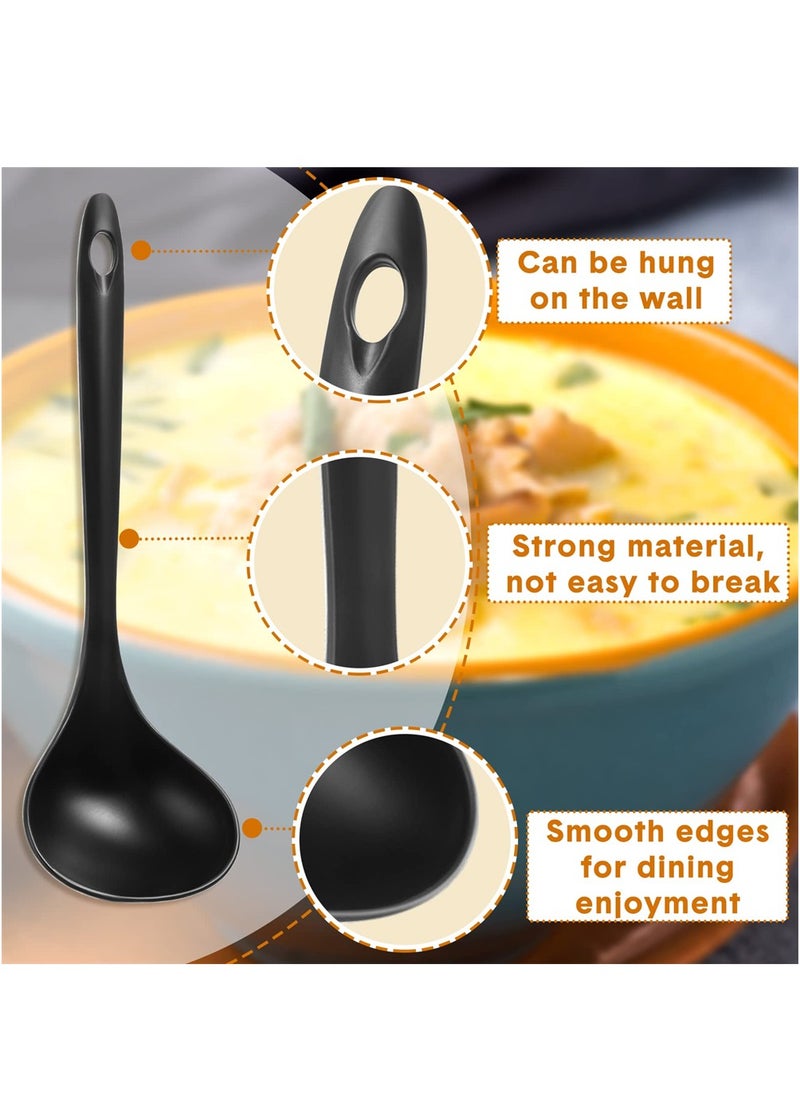 Serving Tablespoons, 18 Pcs Large Plastic Serving Spoons, Disposable Serving Spoons, Heavy Duty Serving Utensils Set, Reusable Spoons for Party Catering Buffet Dinner Soup, BPA Free, Black