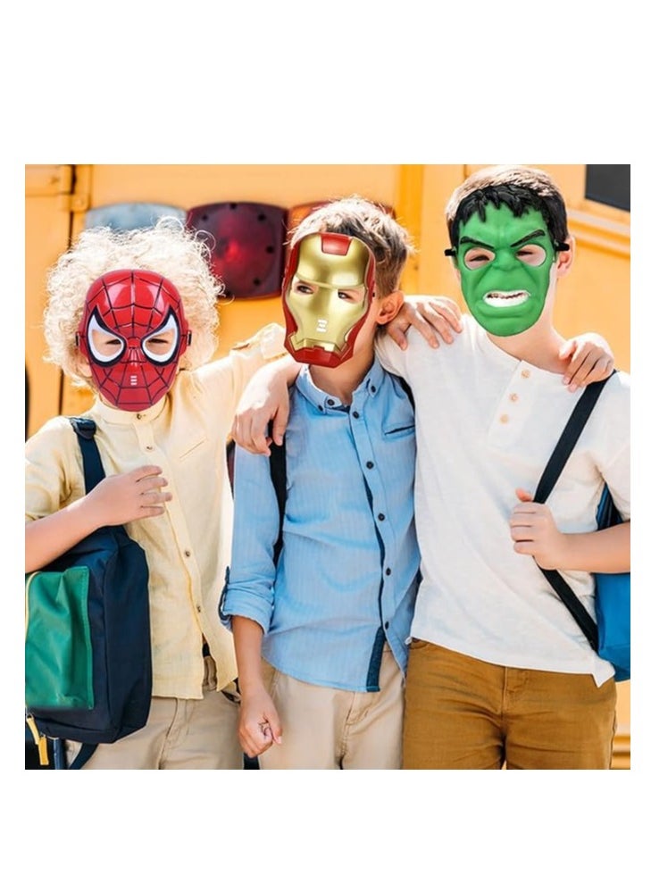 Super Hero Set of 5 Superhero Cartoon Plastic Mask for Kids Roleplay - Superhero Birthday Party Props Return Gift (Superhero-Face-Mask) (Super-Hero-Mask-5pcs)
