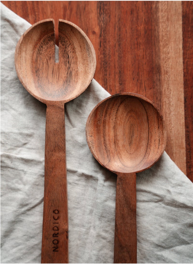 Wooden Salad Servers Set | Serving Spoons Set | Wooden Kitchen Utensils