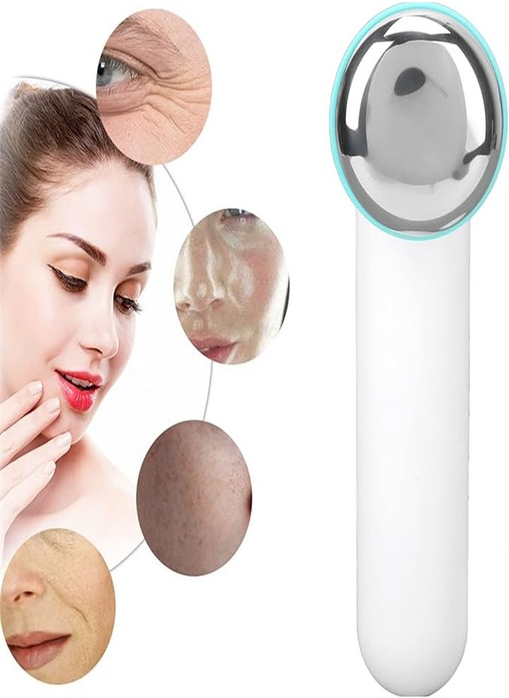 Metal Portable Ice Roller for Eye Massage, Face Firming and Lifting Roller, Migraine Cold Massager with 2 Stainless Steel Heads