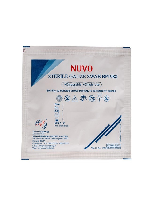 Sterile Gauze Swab (5Cms X5Cms X8Ply) - 50 Pcs And Sterile Gamjee Roll 10 Cm X 3 Mts (1 Rolls)