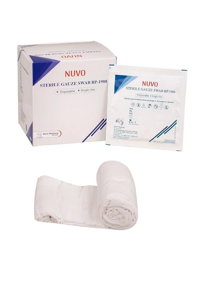 Sterile Gauze Swab (5Cms X5Cms X8Ply) - 50 Pcs And Sterile Gamjee Roll 10 Cm X 3 Mts (1 Rolls)