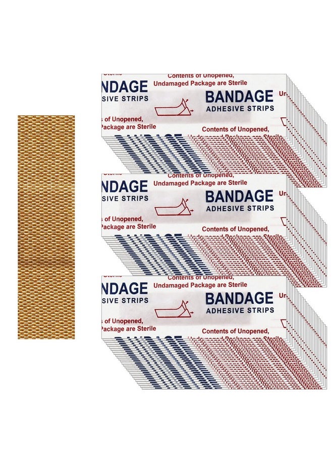 300 Pcs Small Bandage Bulk Nose Bandage Fabric Adhesive Bandages Flexible Breathable Bandages Fabric Bandages For Small Wound Protection Care (0.34 X 1.6 Inch)