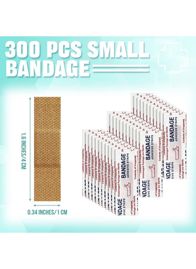 300 Pcs Small Bandage Bulk Nose Bandage Fabric Adhesive Bandages Flexible Breathable Bandages Fabric Bandages For Small Wound Protection Care (0.34 X 1.6 Inch)