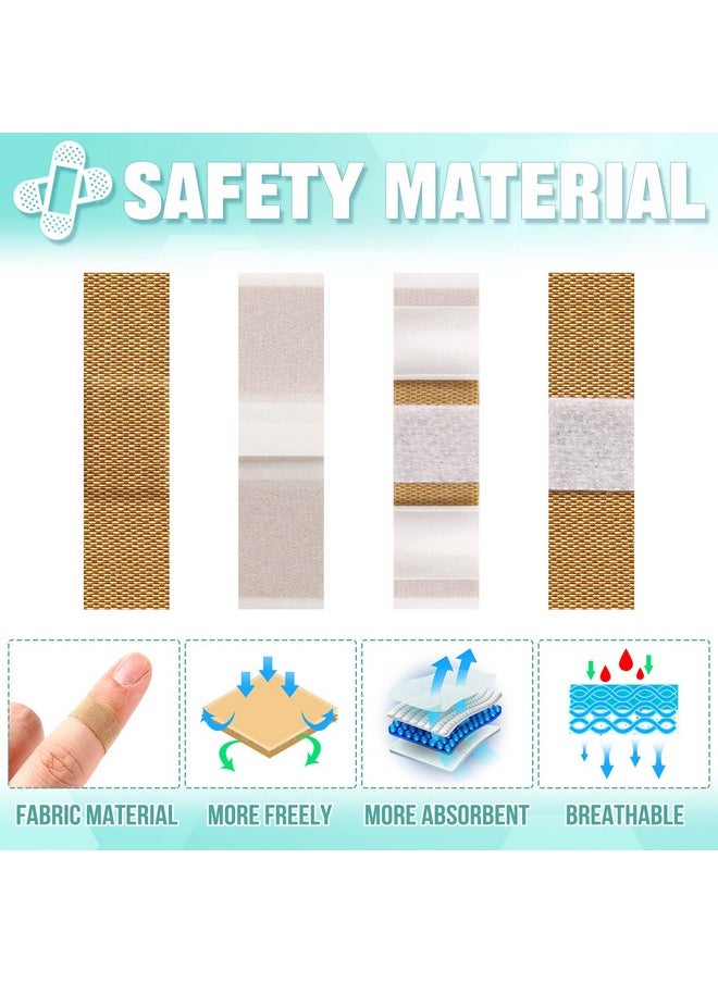 300 Pcs Small Bandage Bulk Nose Bandage Fabric Adhesive Bandages Flexible Breathable Bandages Fabric Bandages For Small Wound Protection Care (0.34 X 1.6 Inch)