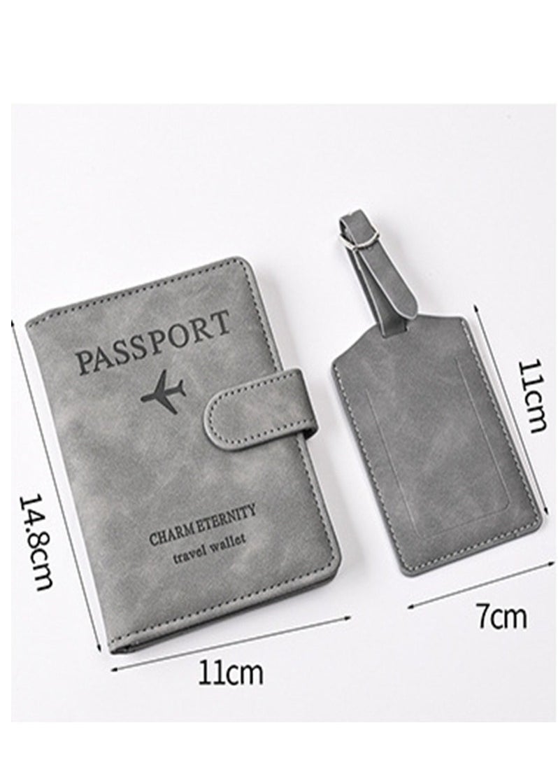 3 different color passport holder protective covers, PU leather magnetic buckle passport bag PFID anti-magnetic multi-card passport book multi-function passport bag, suitable for men and women travel accessories (green, blue, gray,)