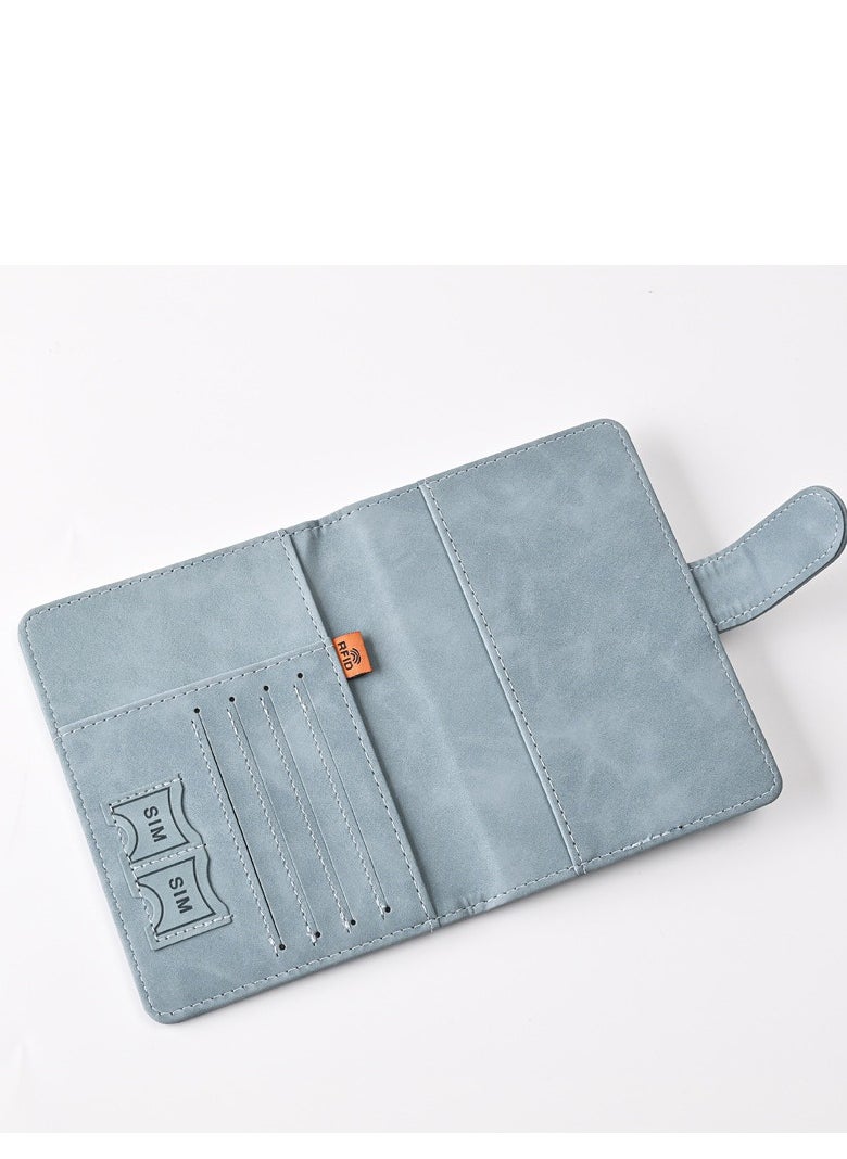 3 different color passport holder protective covers, PU leather magnetic buckle passport bag PFID anti-magnetic multi-card passport book multi-function passport bag, suitable for men and women travel accessories (green, blue, gray,)