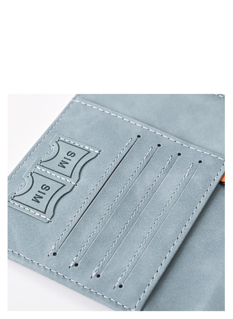 3 different color passport holder protective covers, PU leather magnetic buckle passport bag PFID anti-magnetic multi-card passport book multi-function passport bag, suitable for men and women travel accessories (green, blue, gray,)