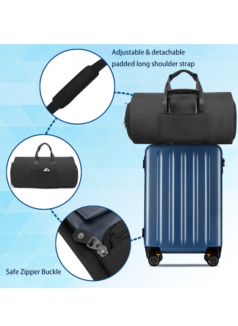 Garment Bags, Convertible Garment Bag with Shoulder Strap, Shoes Compartment, Convertible Travel Garment Bag,Carry on Garment Duffel Bag for Men Women, Weekender Bag