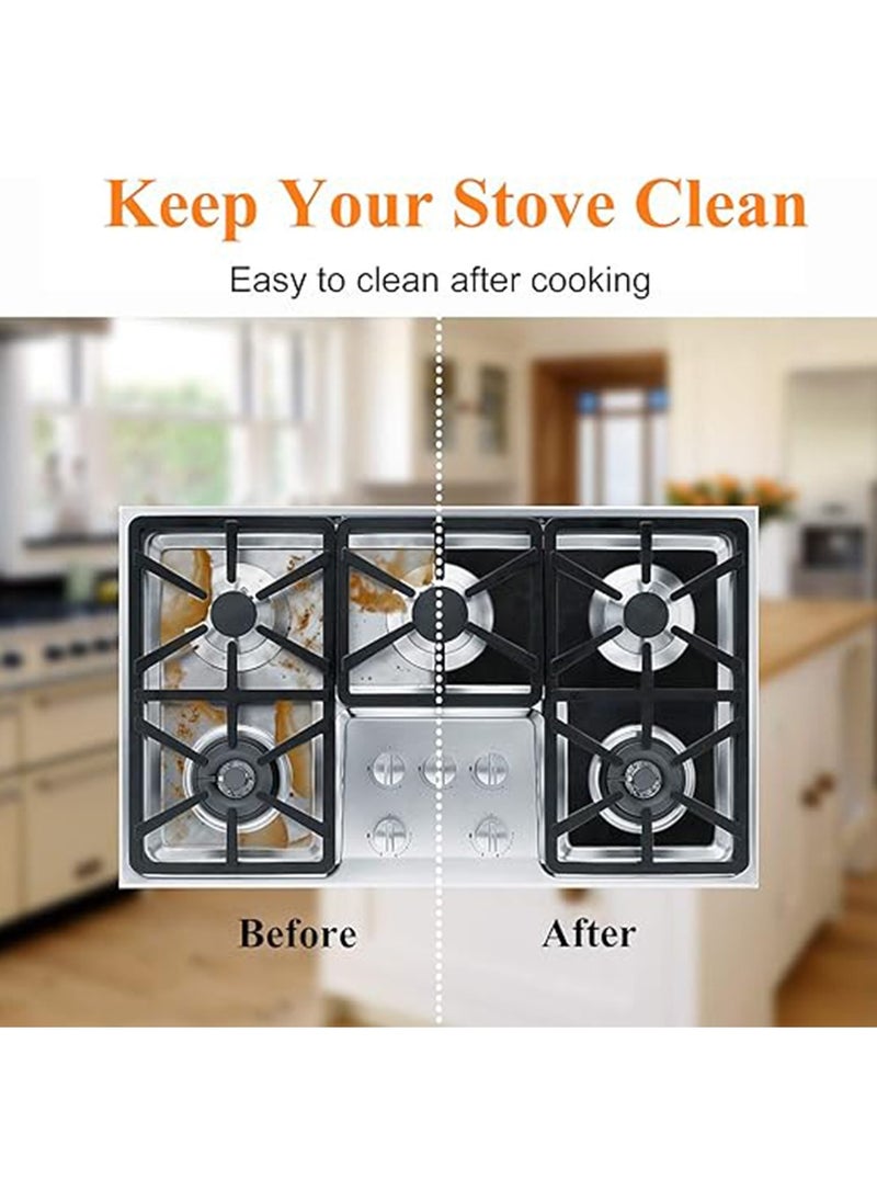 5 Pcs Reusable Non-Stick Black Stovetop Protectors,Stove Burner Covers Double Thickness for Kitchen and Easy to Clean（Black）