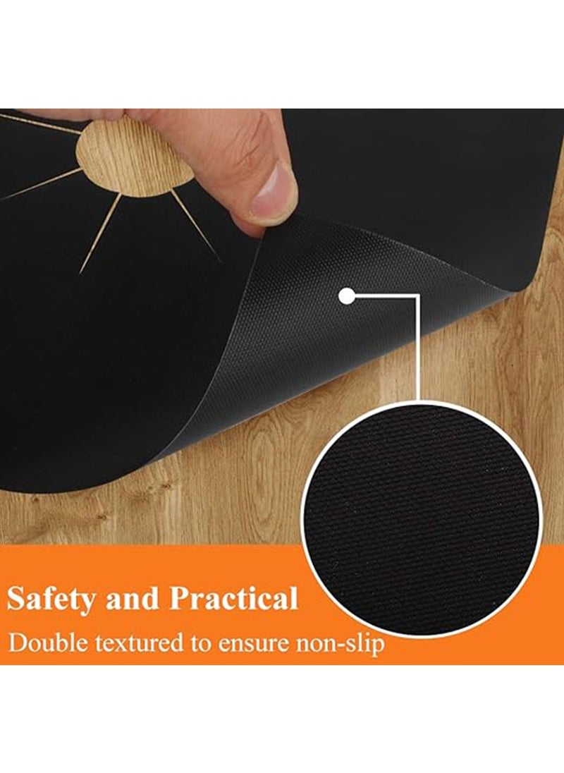 5 Pcs Reusable Non-Stick Black Stovetop Protectors,Stove Burner Covers Double Thickness for Kitchen and Easy to Clean（Black）