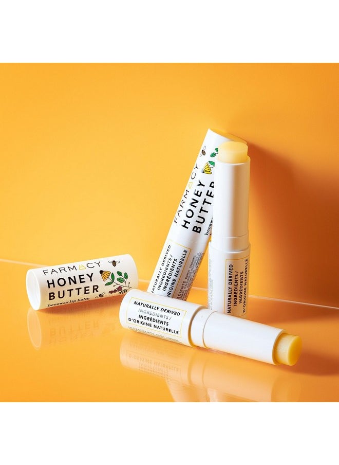 Beeswax Lip Balm - Honey Butter Moisturizing Lip Care + Chapped Lip Treatment - Enriched With Cupuaçu + Cocoa Butters, Proprietary Honey Blend And Vitamin E To Nourish, Soften + Heal (3.4G)