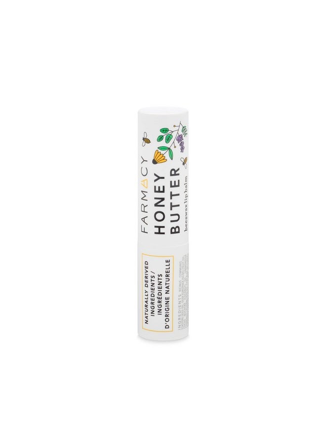 Beeswax Lip Balm - Honey Butter Moisturizing Lip Care + Chapped Lip Treatment - Enriched With Cupuaçu + Cocoa Butters, Proprietary Honey Blend And Vitamin E To Nourish, Soften + Heal (3.4G)