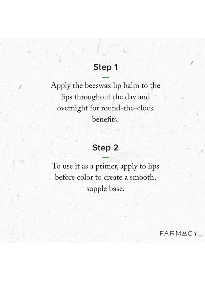 Beeswax Lip Balm - Honey Butter Moisturizing Lip Care + Chapped Lip Treatment - Enriched With Cupuaçu + Cocoa Butters, Proprietary Honey Blend And Vitamin E To Nourish, Soften + Heal (3.4G)