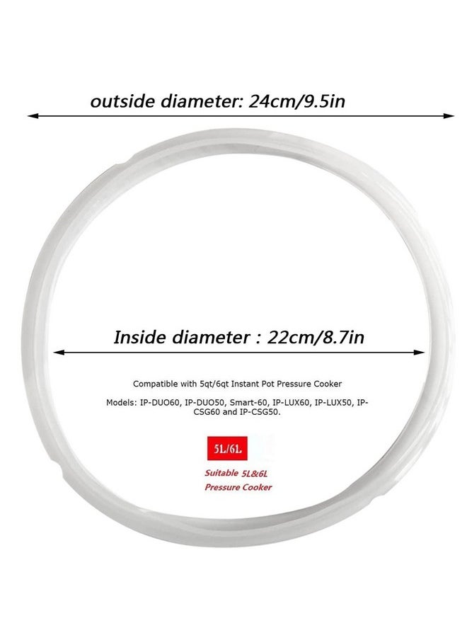 Silicone Sealing Ring Clear + Pressure Cookers Gasket + Universal Replacement Floater And Sealer For 5/6 Quart Models