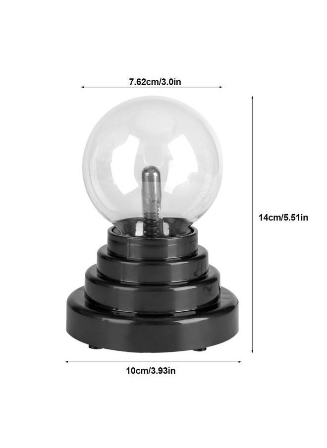 Electric Corded Plasma Ball 15centimeter，Plasma Ball Ball USB/Battery Operated Plasma Lamp Table Decoration for Home Office.