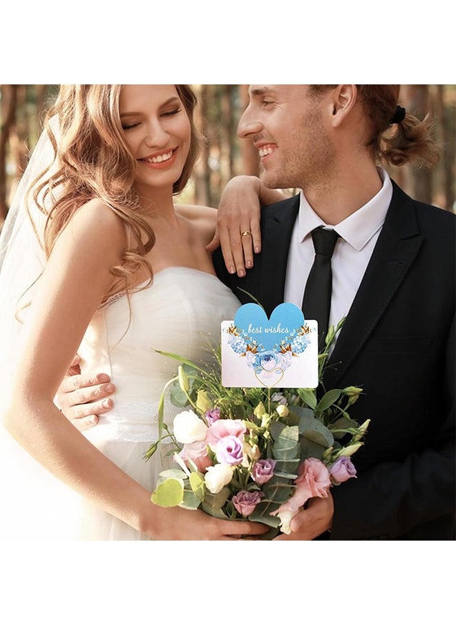 20 Pcs Floral Place Card Holder, Metal Heart Shape Card Holder, for Flower Arrangements Wedding Part Birthday