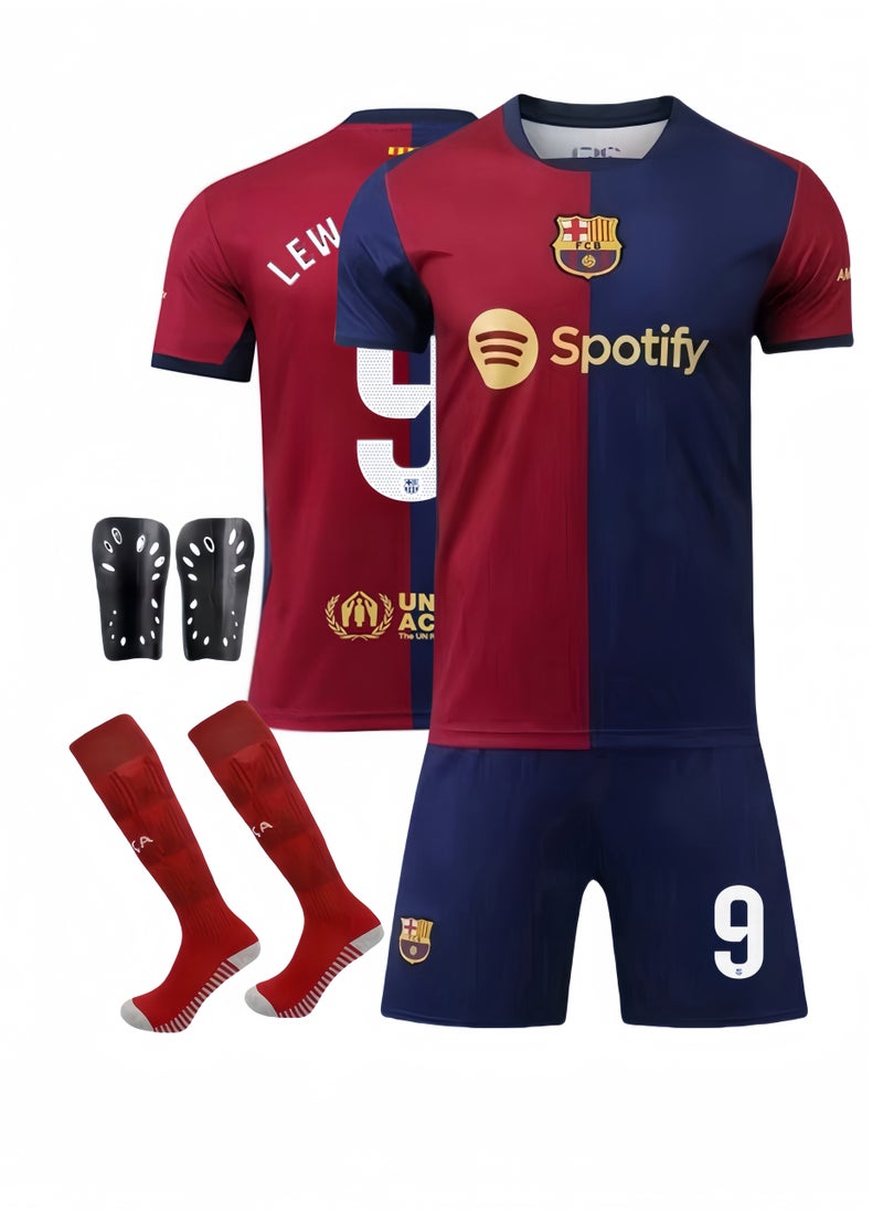 Youth Children's Football Jersey No. 9 Four-piece Set