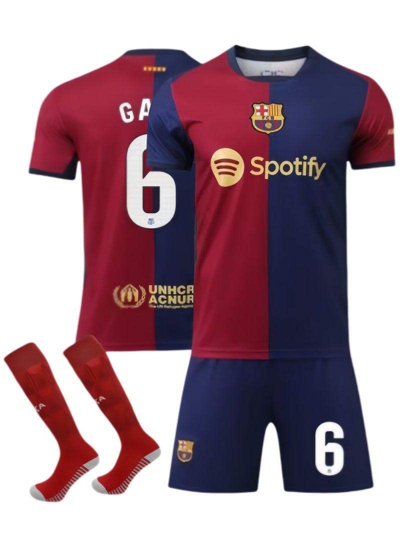 Youth Children's Soccer Jersey No. 6 Three-piece Set