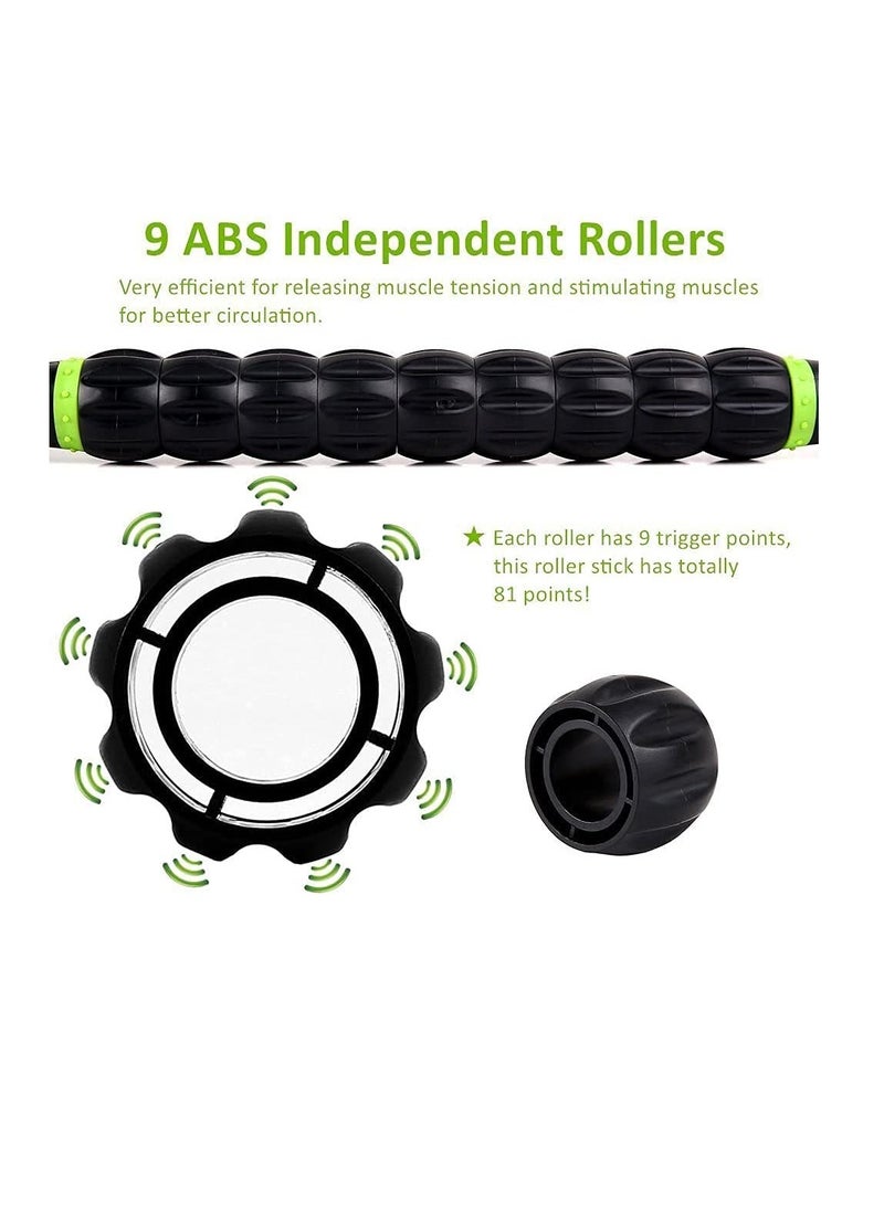 Muscle Roller Stick, Muscle Roller, Body Massage Stick, Back And Leg Muscle Massager, Reduce Soreness, Relaxation And Tightness, Relieve Cramps (Black)