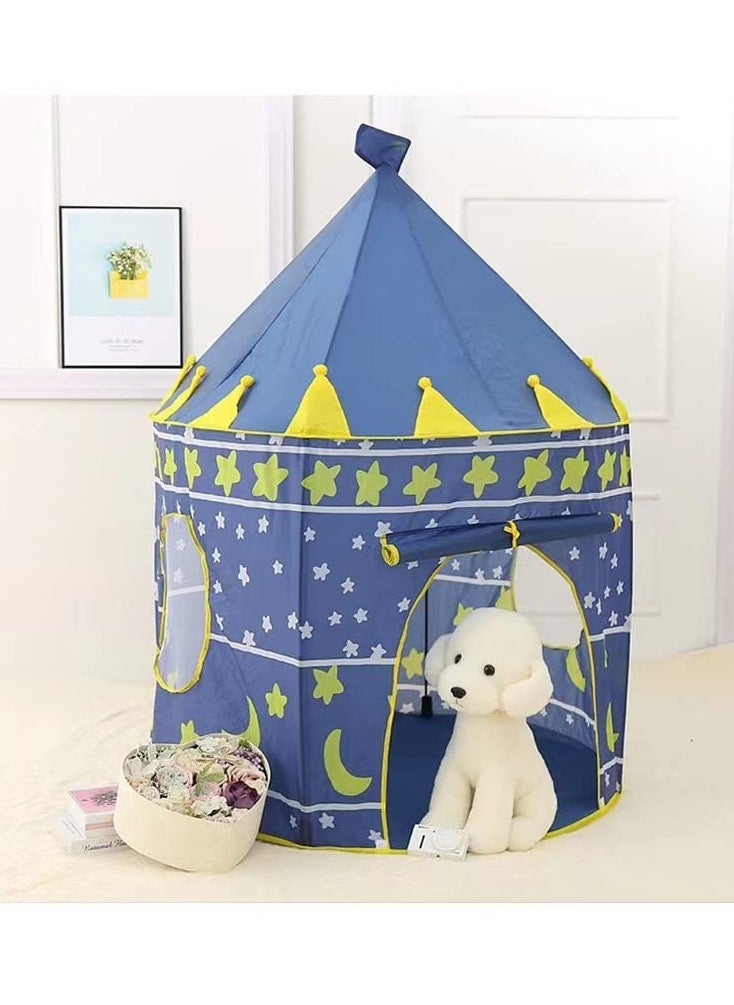 Starry Sky Play Tent for Kids, Stars, Moon Themed Playhouse Indoor Outdoor Games Party Children Pop Up Foldable Tent Birthday Toy for Boys Girls Baby, Ideal Gift in Holiday & Birthday