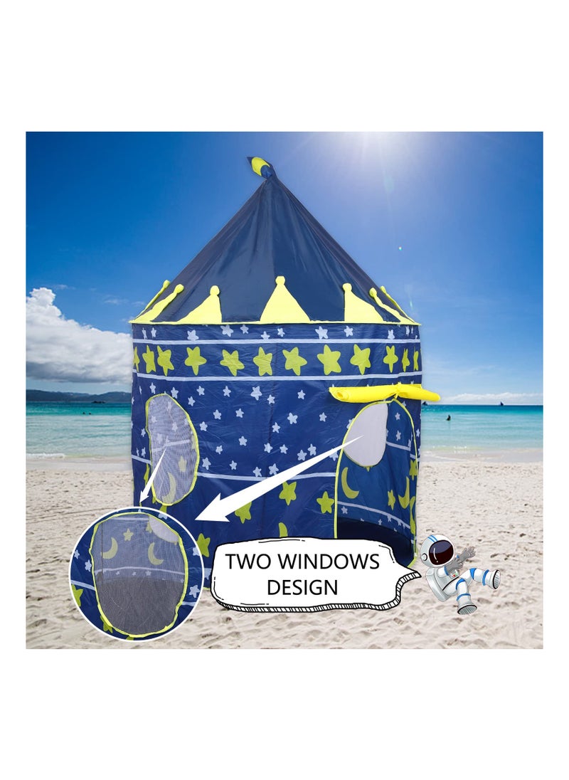 Starry Sky Play Tent for Kids, Stars, Moon Themed Playhouse Indoor Outdoor Games Party Children Pop Up Foldable Tent Birthday Toy for Boys Girls Baby, Ideal Gift in Holiday & Birthday