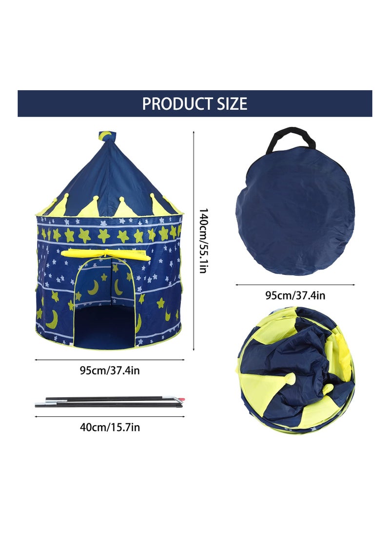 Starry Sky Play Tent for Kids, Stars, Moon Themed Playhouse Indoor Outdoor Games Party Children Pop Up Foldable Tent Birthday Toy for Boys Girls Baby, Ideal Gift in Holiday & Birthday