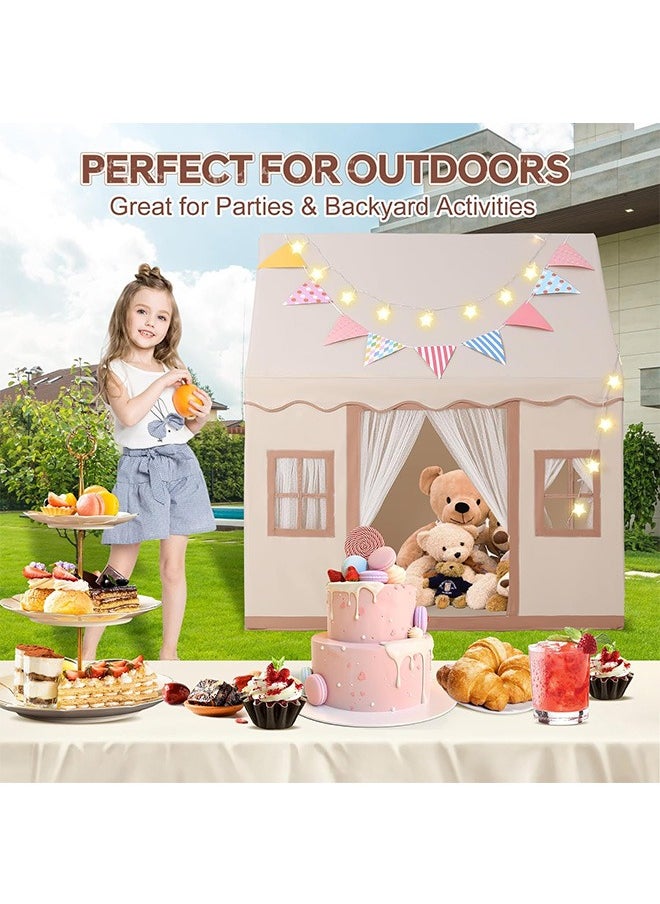 Large Kids Tent House Indoor,Toddler Play Tent With Birthday Party Decoration,Indoor Outdoor Play house for Baby Princess Castle Tent,Kids Indoor Room Toys for Boys Girls Age 3-10 Years Old