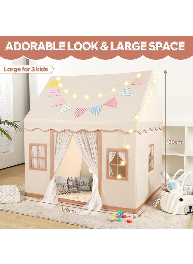 Large Kids Tent House Indoor,Toddler Play Tent With Birthday Party Decoration,Indoor Outdoor Play house for Baby Princess Castle Tent,Kids Indoor Room Toys for Boys Girls Age 3-10 Years Old