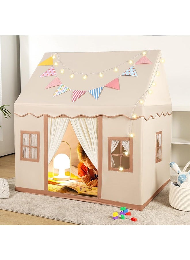 Large Kids Tent House Indoor,Toddler Play Tent With Birthday Party Decoration,Indoor Outdoor Play house for Baby Princess Castle Tent,Kids Indoor Room Toys for Boys Girls Age 3-10 Years Old