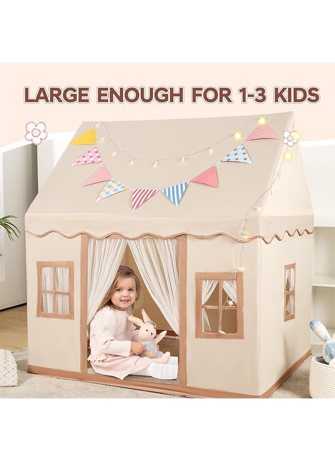 Large Kids Tent House Indoor,Toddler Play Tent With Birthday Party Decoration,Indoor Outdoor Play house for Baby Princess Castle Tent,Kids Indoor Room Toys for Boys Girls Age 3-10 Years Old