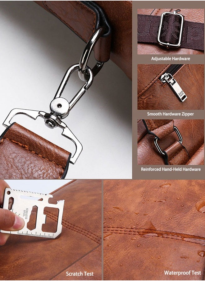 Mens Messenger Bag Leather 15 Inches Laptop Briefcase Large Laptop Bag Satchel Crossbody Bag