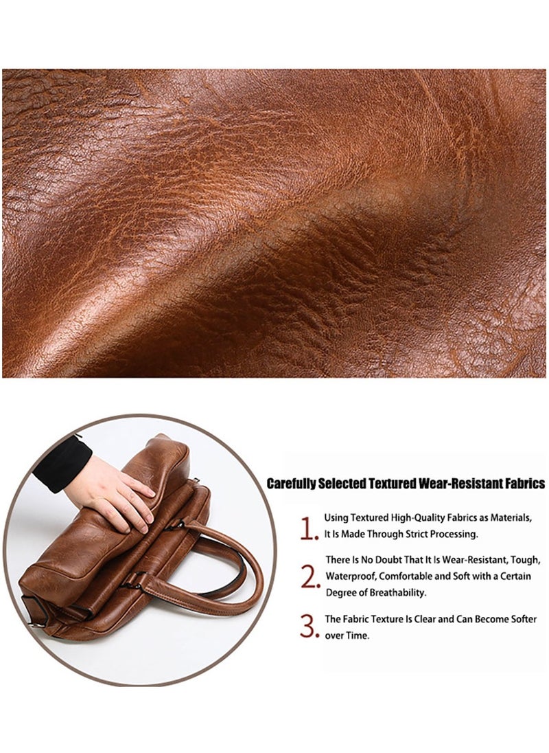 Mens Messenger Bag Leather 15 Inches Laptop Briefcase Large Laptop Bag Satchel Crossbody Bag