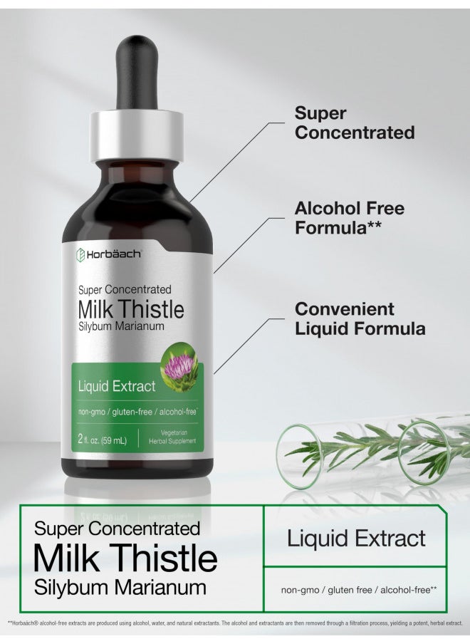 Horbäach Milk Thistle Extract Liquid | 2 Fl Oz | Alcohol Free | Vegetarian, Non Gmo & Gluten Free Supplement