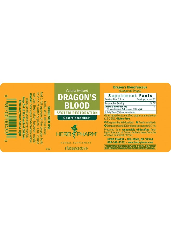 Herb Pharm Dragon'S Blood Liquid Tree Sap For Digestive Support   1 Ounce (Ddrag01)