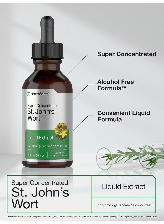 Horbäach St Johns Wort Tincture | 2 Fl Oz | Alcohol Free | Vegetarian Liquid Extract | Non Gmo, Gluten Free Supplement