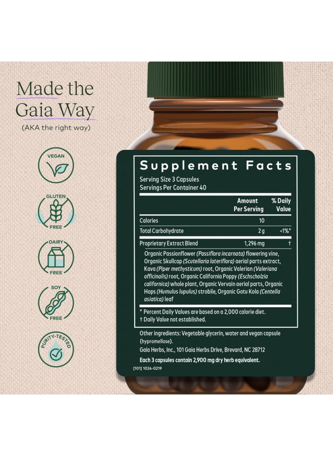 Gaia Herbs Sound Sleep   Natural Sleep Support To Promote Calm & Relaxation To Support Restful Sleep   With Valerian Root, P ionflower & More   120 Vegan Liquid Phyto Capsules (40 Day Supply)