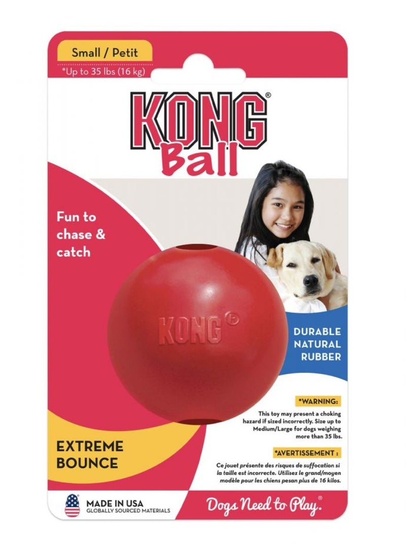 KONG - Ball with Hole - Durable Rubber, Fetch Toy - for Small Dogs