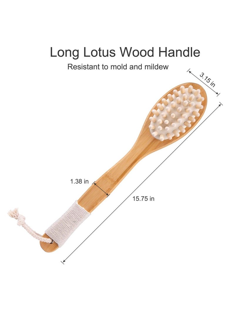 Bath Body Brush Long Handle Back SPA Clean Natural Bristle Shower Brushes Improves Blood Circulation Exfoliates Skin Health Wet Or Dry Scrubber Yellow