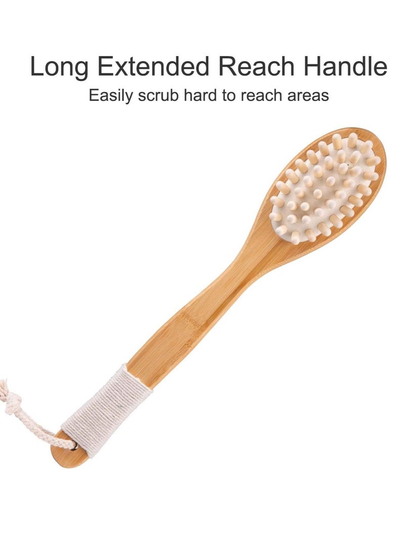 Bath Body Brush Long Handle Back SPA Clean Natural Bristle Shower Brushes Improves Blood Circulation Exfoliates Skin Health Wet Or Dry Scrubber Yellow