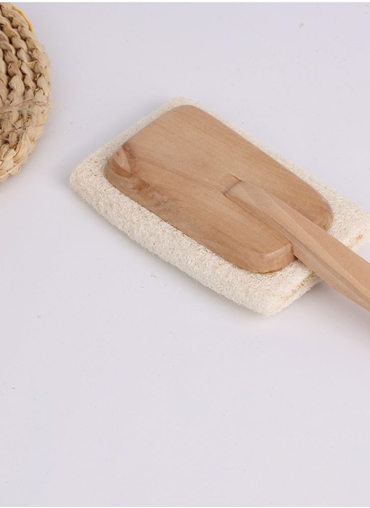 Shower with natural back brush, soft natural plant body brush, removable long handle, for male and female shower exfoliation