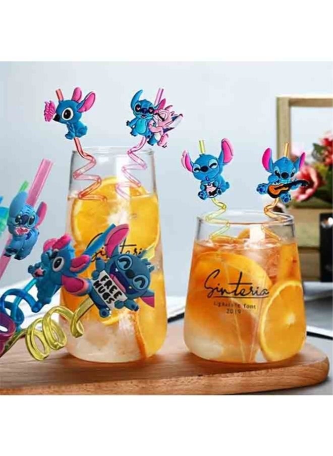 8Pcs Reusable Drinking Straws, 8 Designs Cartoon Birthday Party Supplies and Party Decorations for Kids and Adults For all parties