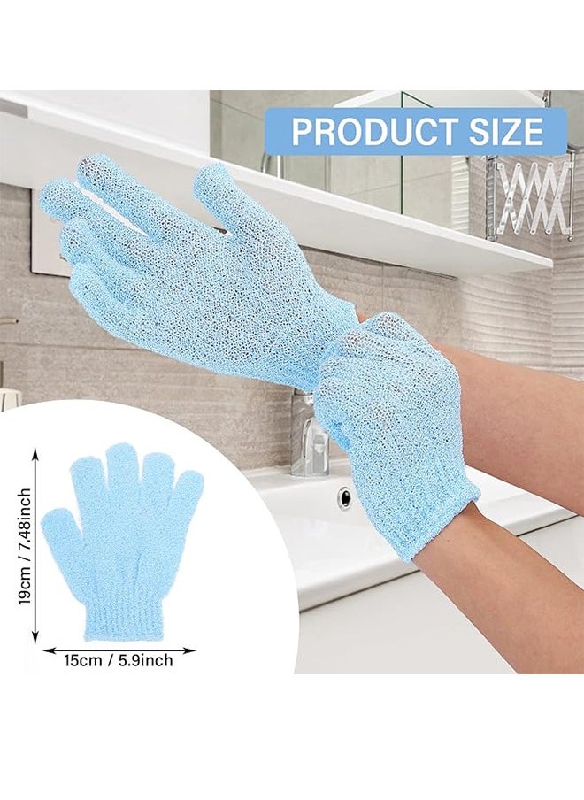 2 Pairs Bath Mitts For Shower Natural Loofah Exfoliating Washing Mitts For Body And Face, Dead Skin Removal, Double-Sided MicroFiber Shower Body Mitts For Adults And Kids